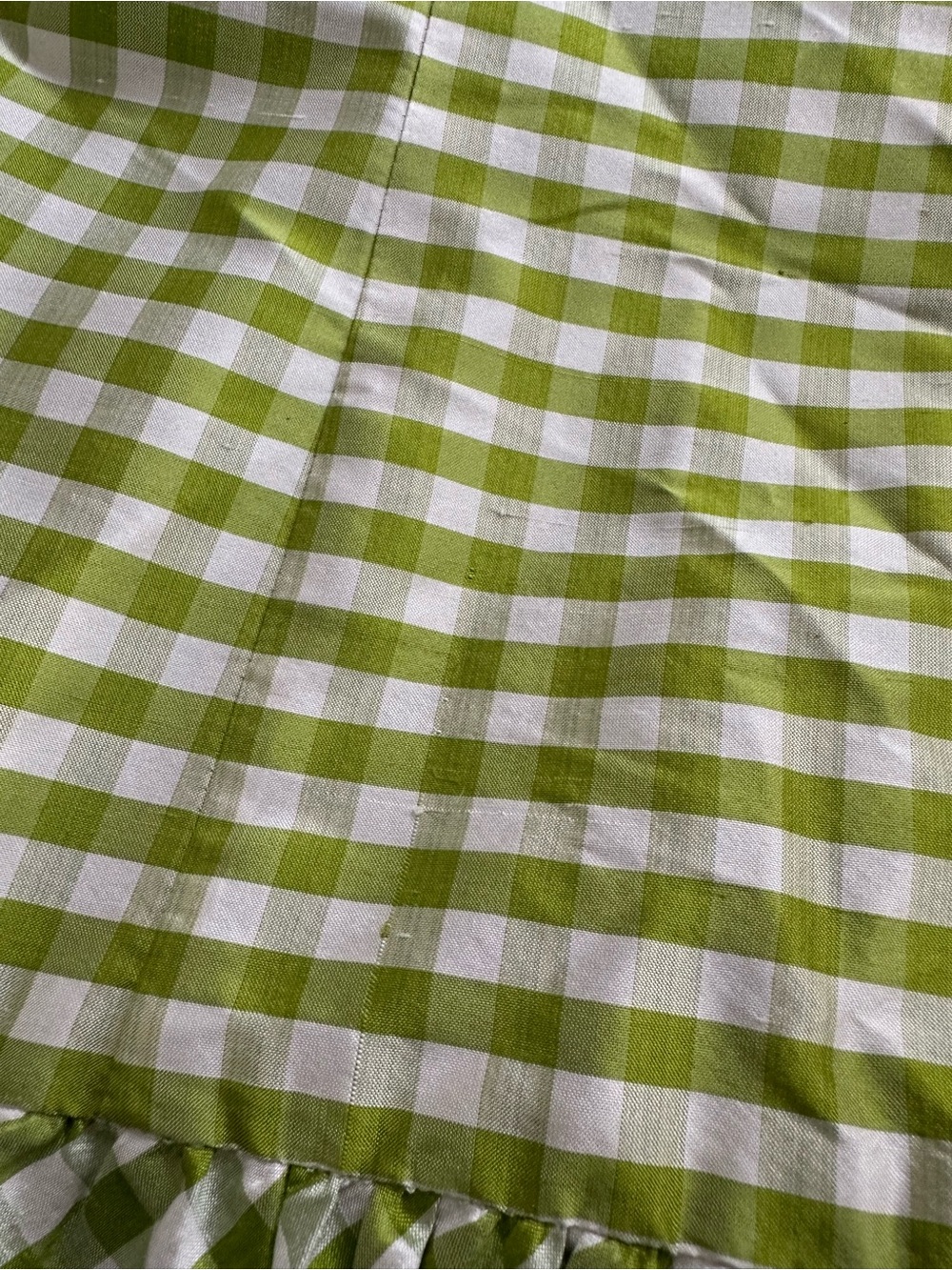 Sara Campbell Vintage Silk Lime Green Lined Piece READ DESCRIPTION - Picture 2 of 6